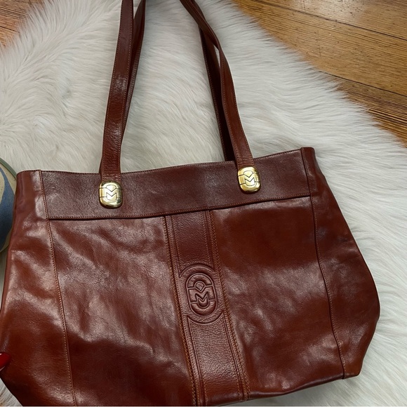 Marino Orlandi vintage 90’s large Italian leather shoulder tote travel bag - Picture 3 of 13